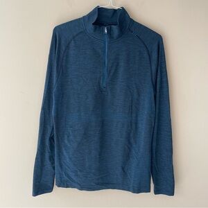 LULULEMON Men’s “Do it for the bacon” 1/2 Zip Pullover in Blue